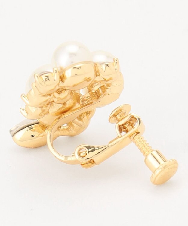 ANY SIS パール調ジュエル イヤリング ライトゴールド