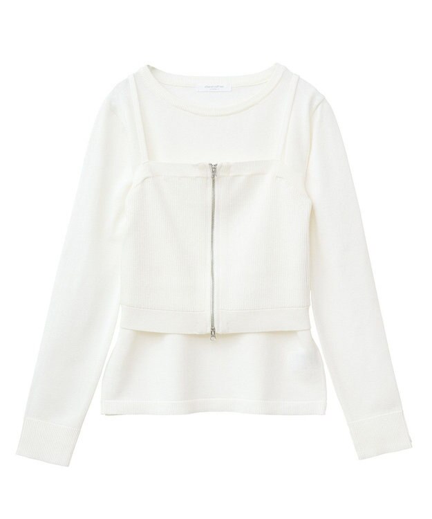 Green Parks ＳＥＴ２点ニットキャミビスチェ＋プルオーバー Ivory