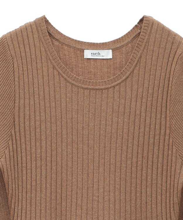 earth music&ecology ＳＥＴ２点ＺＩＰベスト＋ニットワンピース Camel