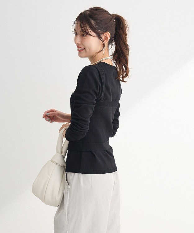 Green Parks ＳＥＴ２点ニットキャミビスチェ＋プルオーバー Black