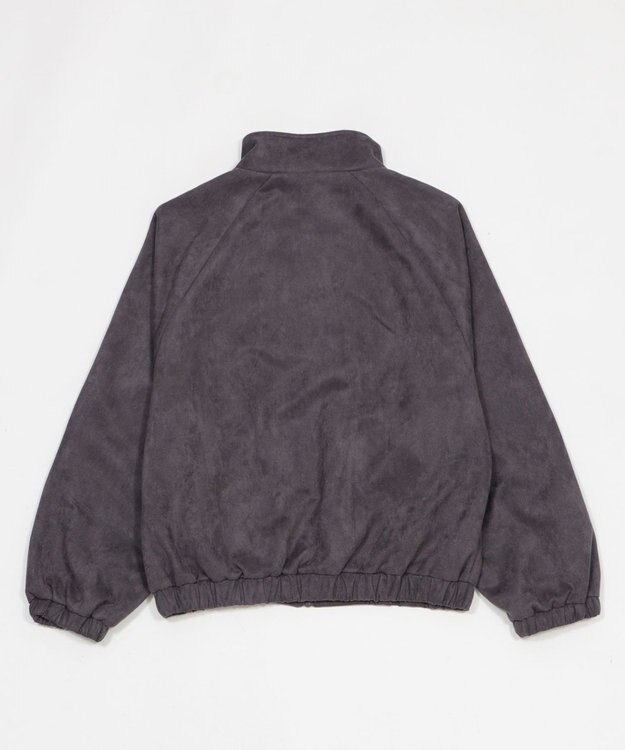 WEGO 【ユニセックス着用ITEM/MLサイズ展開】フェイクスウェードロゴスウィングトップ ブラック中濃色