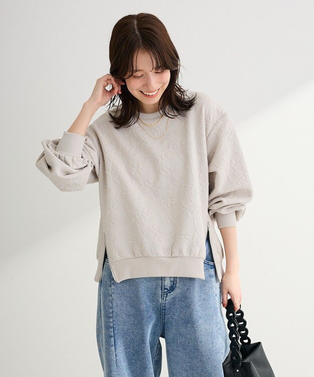 Green Parks フラワーフクレジャカードプルオーバー Gray