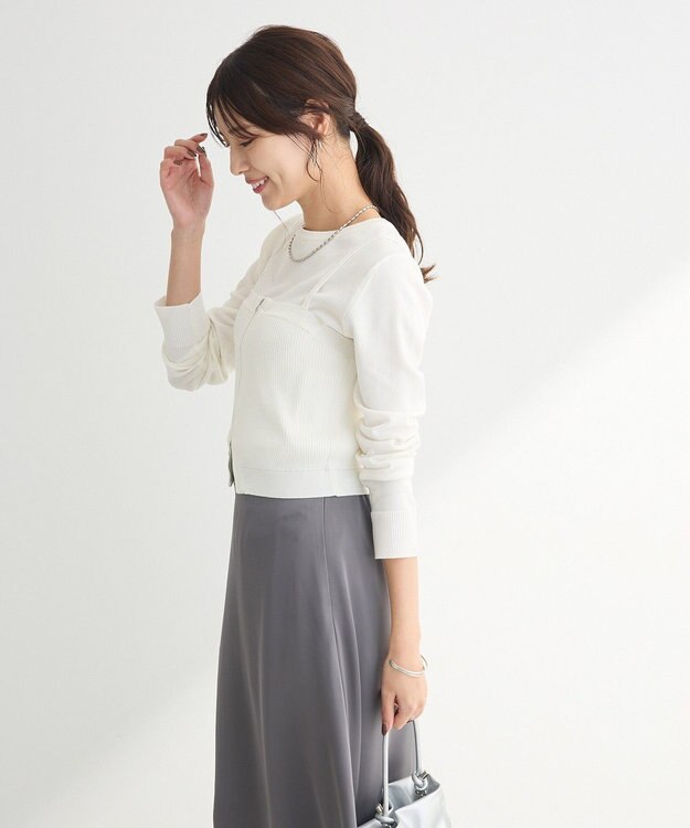 Green Parks ＳＥＴ２点ニットキャミビスチェ＋プルオーバー Ivory