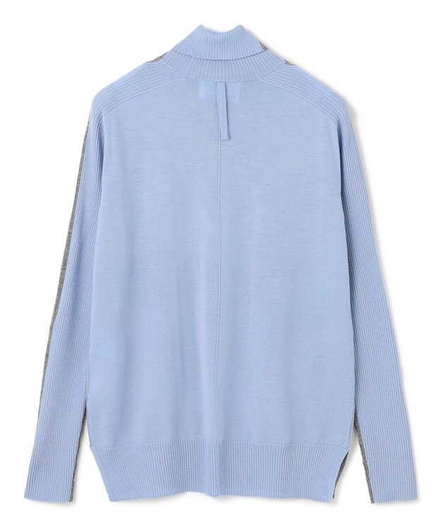 BEIGE， 【洗える】LA MONNAIE / タートルネックニット Md Gray × Sax