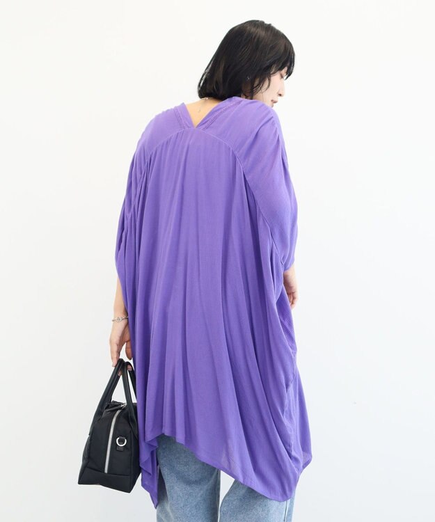 Green Parks ハシゴレースレーヨンクレープチュニック Purple