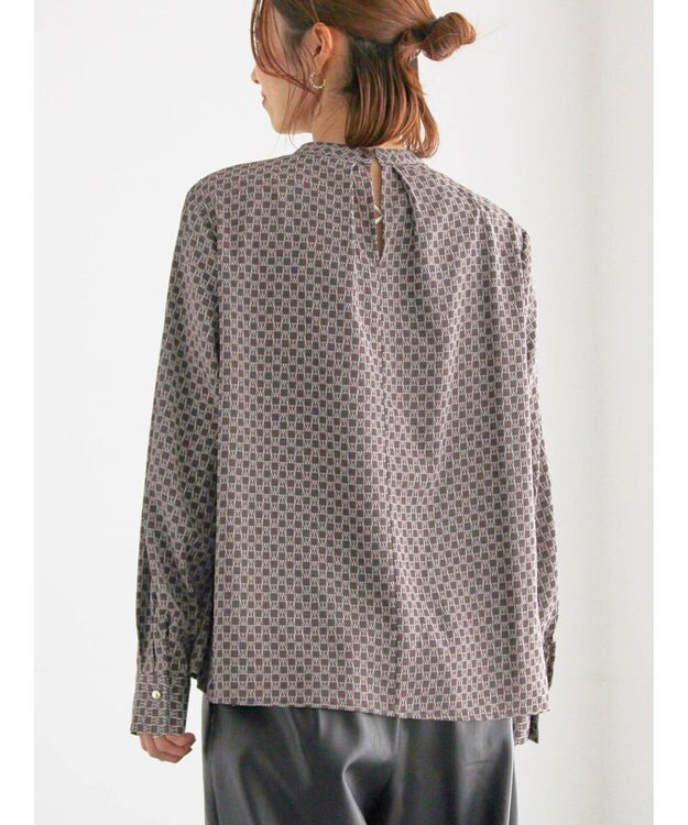 Te chichi パターンアソートボウタイブラウス グレー