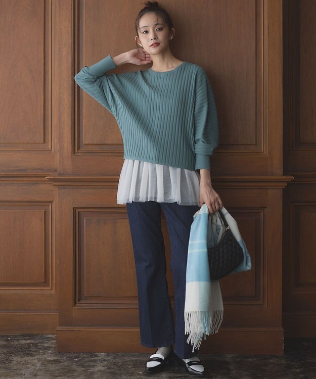 組曲 チュールレイヤード タンク アイボリー系