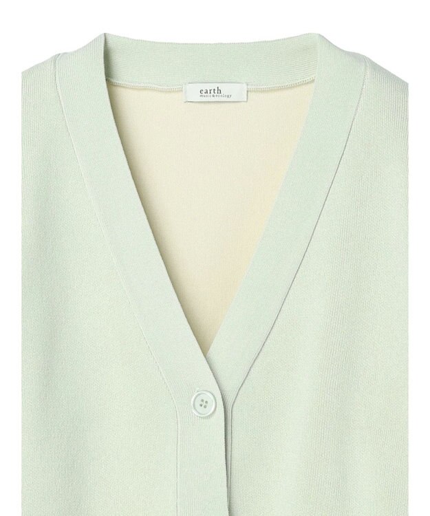earth music&ecology バイカラースポンディッシュカーディガン Mint