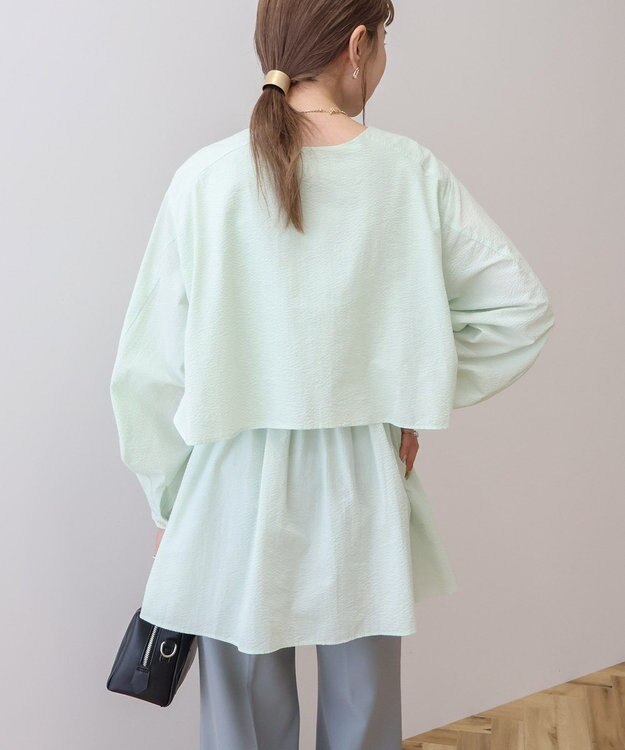 AMERICAN HOLIC サッカーティアードロングブラウス Light Green