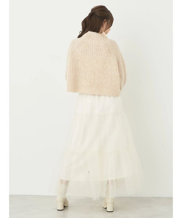 earth music&ecology フワフワＭＩＸハイネックショートニット Light Beige