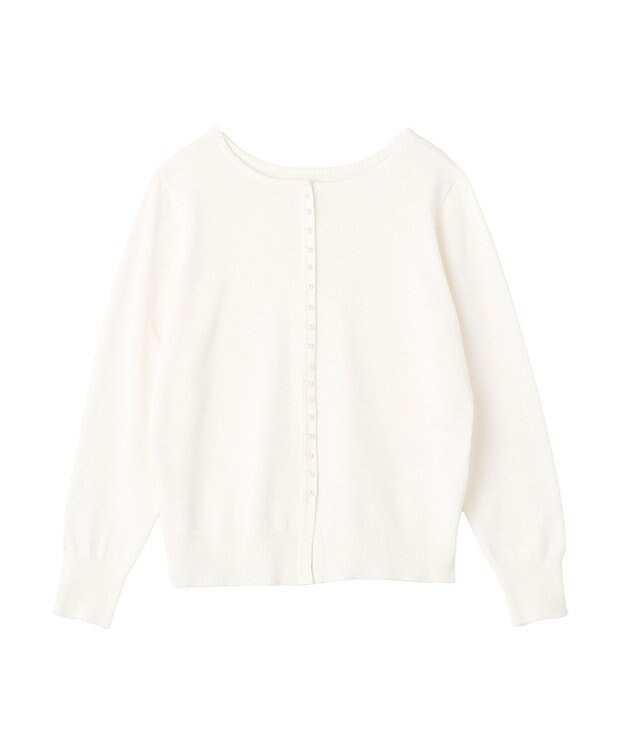 Green Parks パール調ボタン付き２ＷＡＹニットプルオーバー Off White