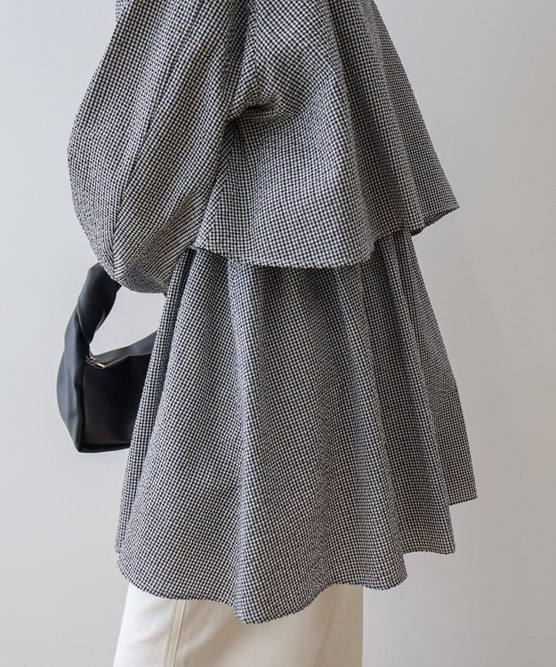 AMERICAN HOLIC サッカーティアードロングブラウス Gingham Check