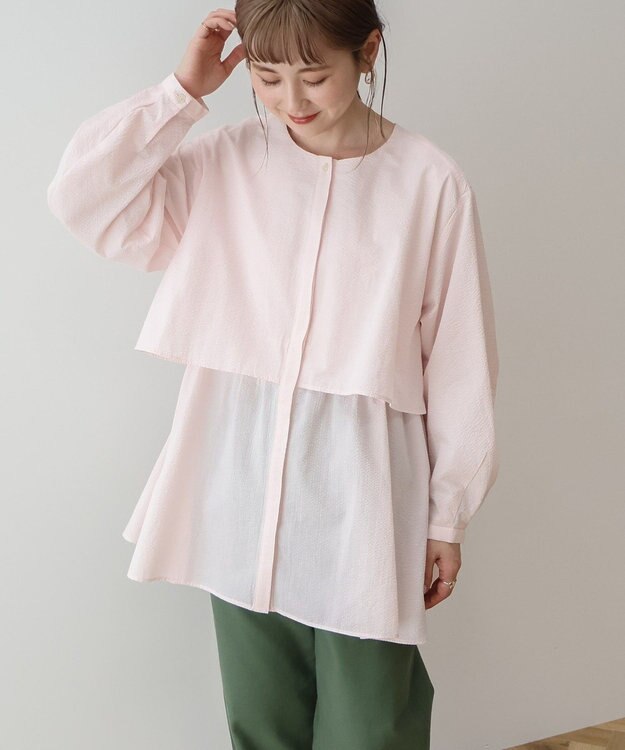 AMERICAN HOLIC サッカーティアードロングブラウス Pink