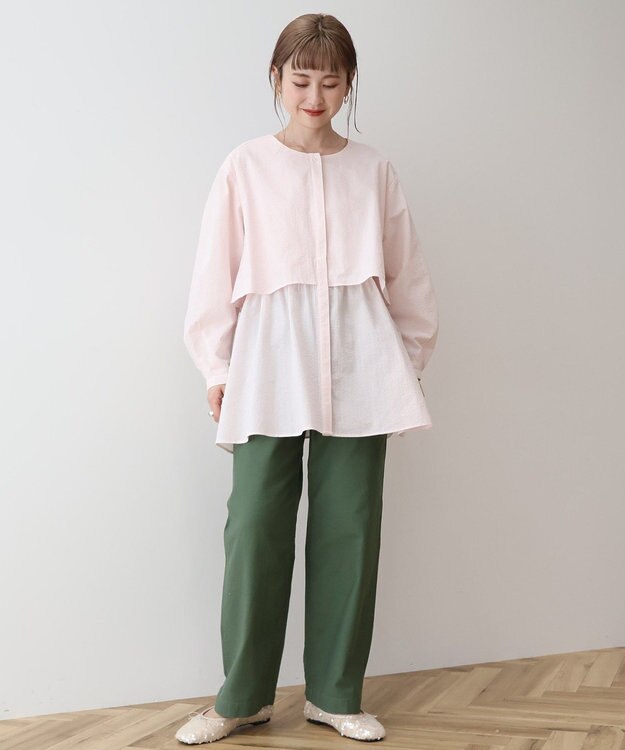 AMERICAN HOLIC サッカーティアードロングブラウス Pink