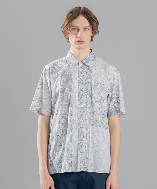 JOSEPH HOMME 【LIBERTY】 パッチワークリバティ 半袖シャツ ホワイト系3