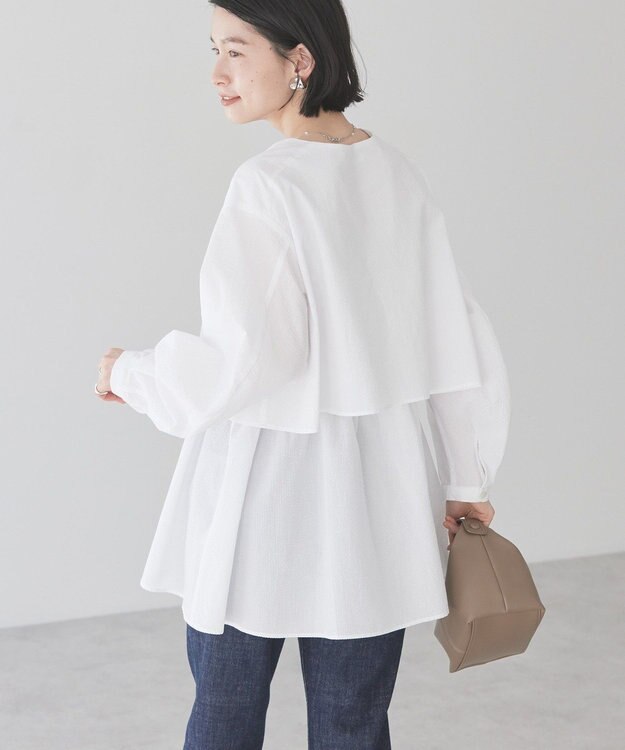 AMERICAN HOLIC サッカーティアードロングブラウス Off White