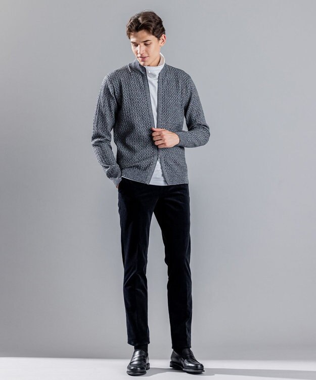 JOSEPH HOMME 【イージーケア】 ヴィスコースリンクス　ジップアップカーディガン ライトグレー系