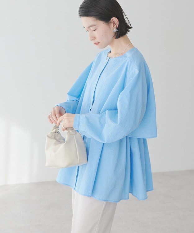 AMERICAN HOLIC サッカーティアードロングブラウス Blue