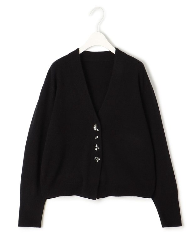 ICB 【洗える】 ジュエルニットカーディガン ブラック系