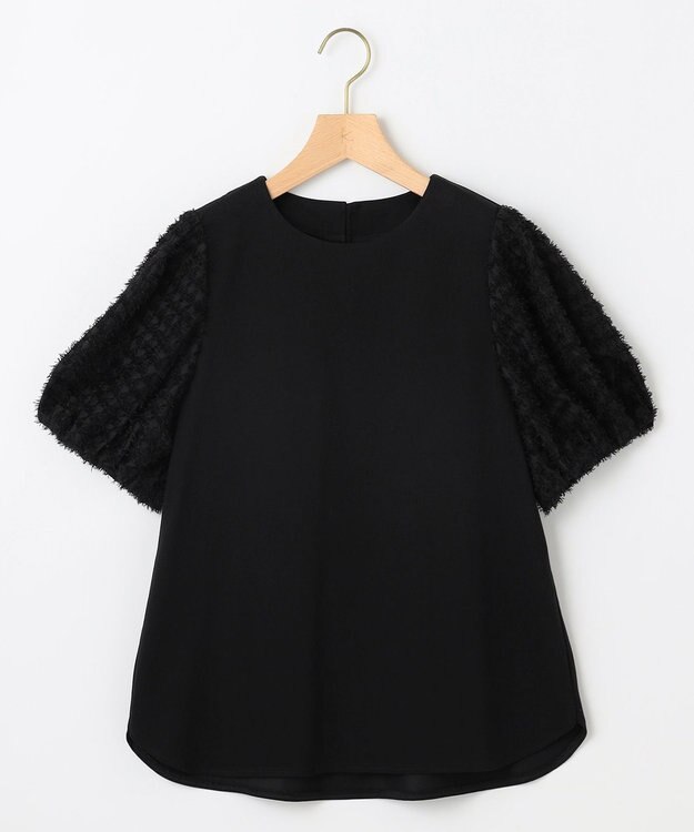 組曲 華感コンビネーションスリーブ カットソー ブラック系