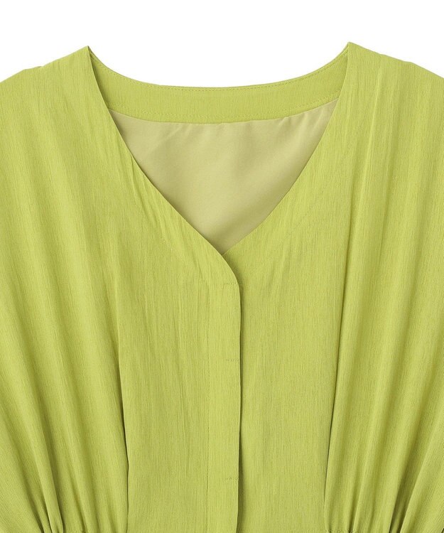 YECCA VECCA ドライタッチシアードロストワンピース Lime Green