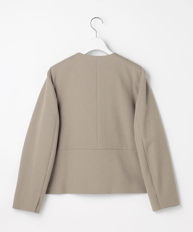 J.PRESS LADIES S 【WEB限定カラーあり】ツムギートflannel ノーカラー ジャケット ベージュ系