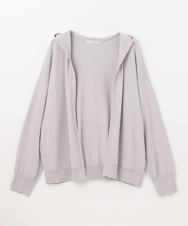 ANY ニットフーディーカーディガン ライトグレー