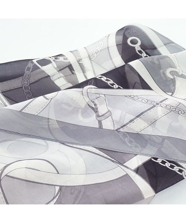 Marca ＜洗えるシルク＞【Marcaオリジナル】フローイングベルト剣先 ウォッシャブル シルクローン 剣先ストール ブラック