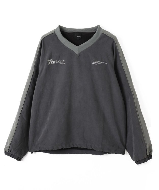 WEGO ミリタリーVネックラインプルオーバー ダークグレー