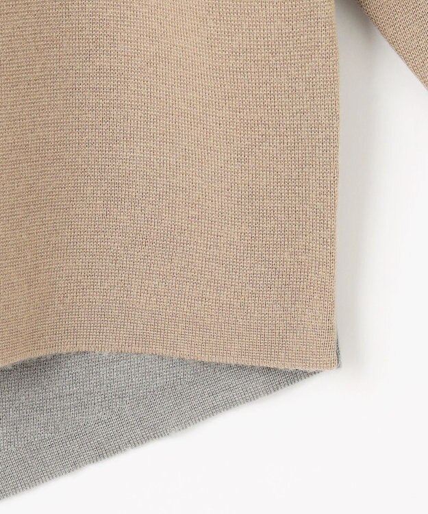 自由区 【セットアップ対応・洗える】ウールミラノボトルネック ニット モカ×ライトグレー