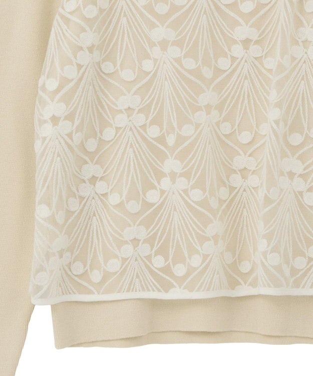 YECCA VECCA 【2点SET】刺繍レースキャミセットハイネックニット Ivory