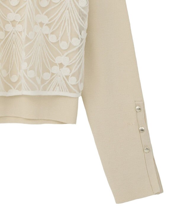 YECCA VECCA 【2点SET】刺繍レースキャミセットハイネックニット Ivory