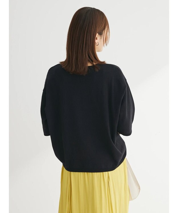 Green Parks 洗える　ニットＴシャツ Black