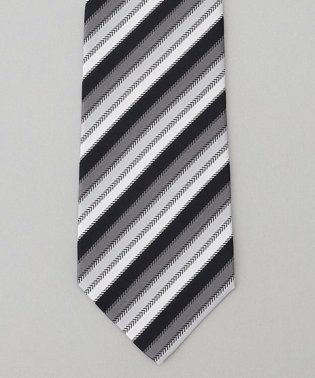 GOTAIRIKU 【WEAR BLACK】フォーマル用_ストライプ ネクタイ ブラック系1