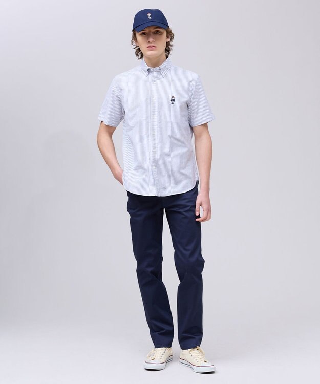 J.PRESS MEN 【ストレッチ】コンパクトピケストレッチ５ポケット パンツ ネイビー系