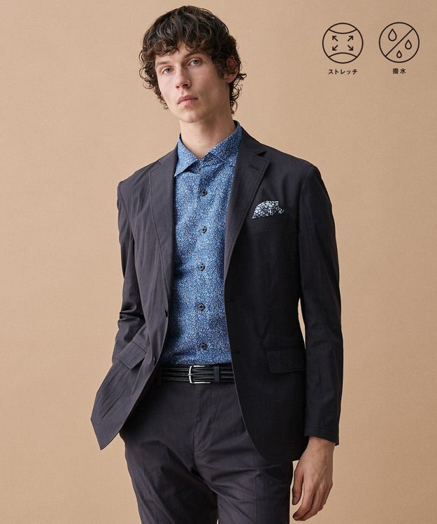 JOSEPH ABBOUD 【キングサイズ・ストレッチ/軽量/Eco撥水/オーガニックコットン使用】マイクロピケストレッチジャケット ネイビー系8