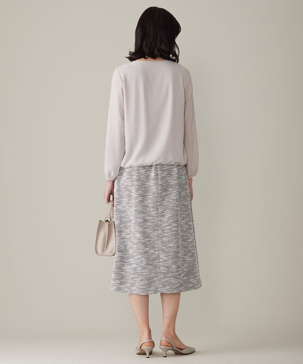 自由区 【洗える】ロイヤルシフォン ブラウス ライトグレー系