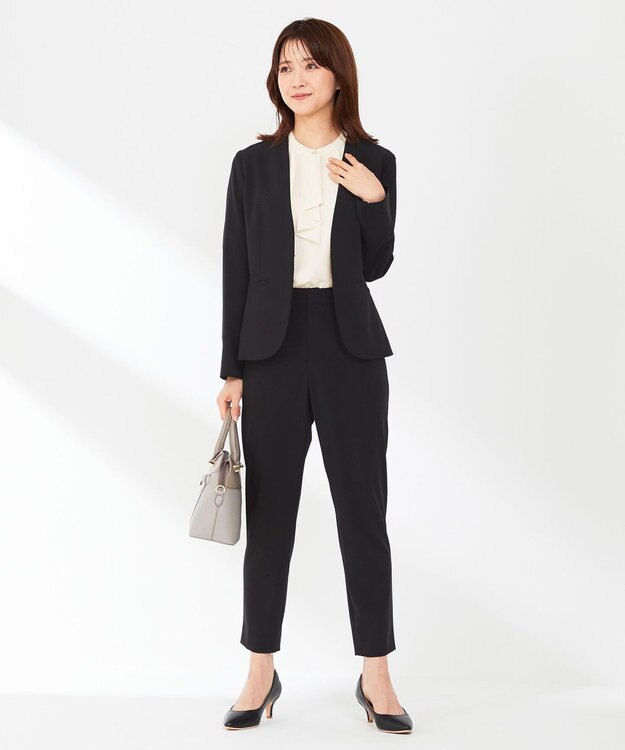 ANY SIS 【セットアップ可】セレモニーダブルクロス テーパードパンツ ブラック