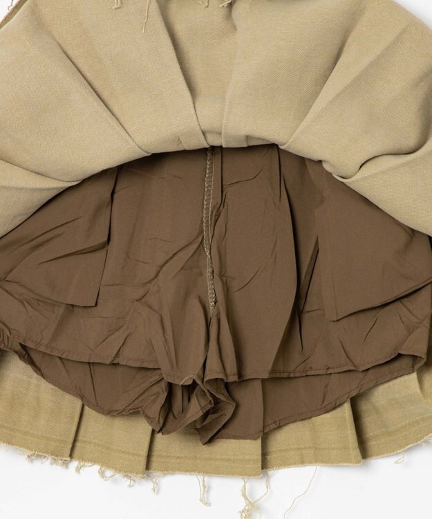 WEGO ベルトツキプリーツスカパン ベージュ