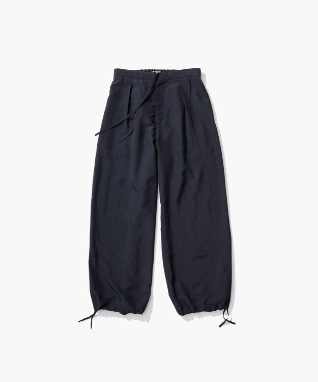 ATON SILK SUEDE | タックイージーパンツ NAVY