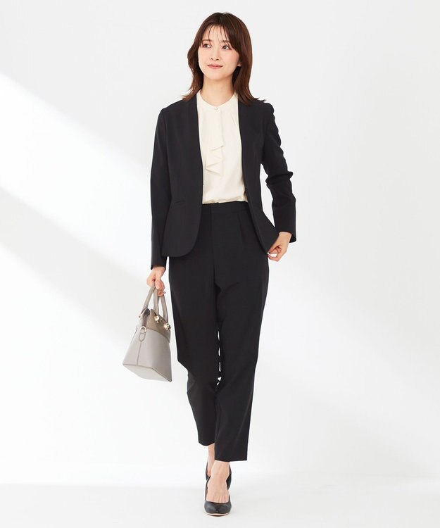 ANY SIS 【セットアップ可】セレモニーダブルクロス テーパードパンツ ブラック