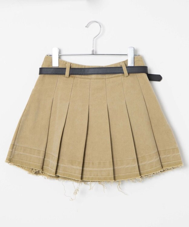 WEGO ベルトツキプリーツスカパン ベージュ