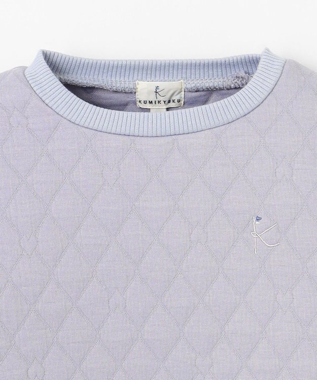 組曲 KIDS 【90-100㎝】ハートキルトジャガード トレーナー サックス系