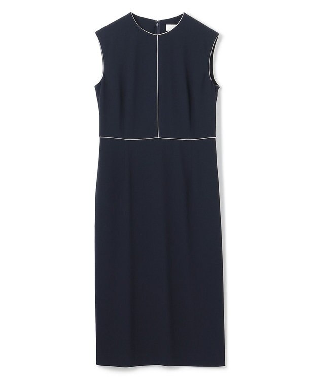 BEIGE， 【L-size】CINDY / クルーネックドレス Navy × White