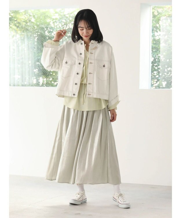 Green Parks ショート丈デニムジャケット Off White