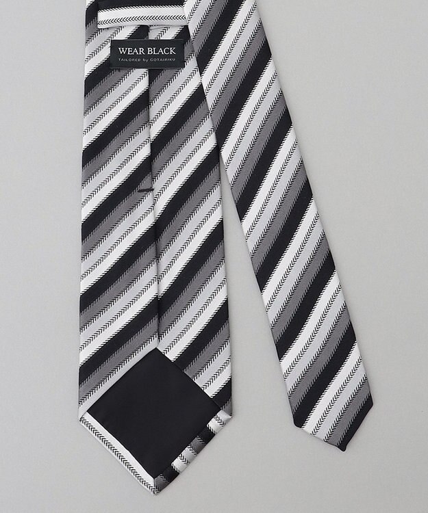 GOTAIRIKU 【WEAR BLACK】フォーマル用_ストライプ ネクタイ ブラック系1