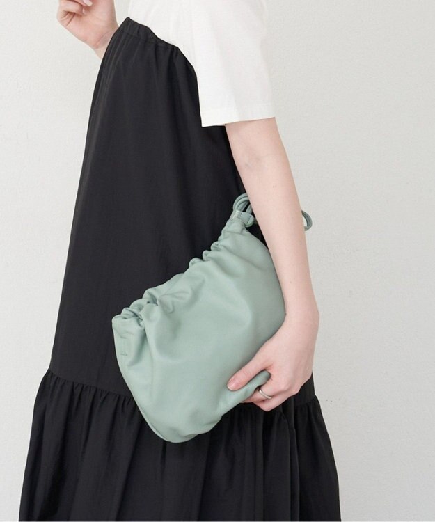 russet レザー巾着4WAYショルダーバッグ(CE-1454) Green