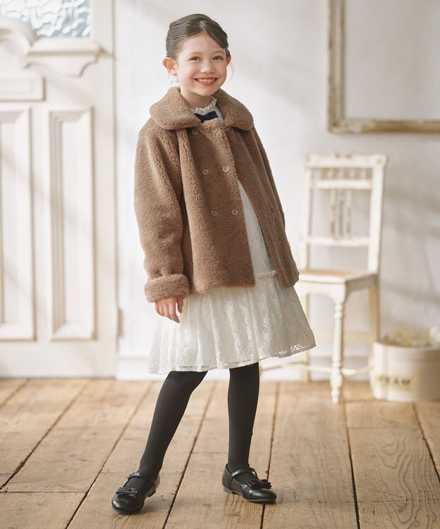 組曲 KIDS 【18-24㎝】かんたんストラップ バレエシューズ ブラック