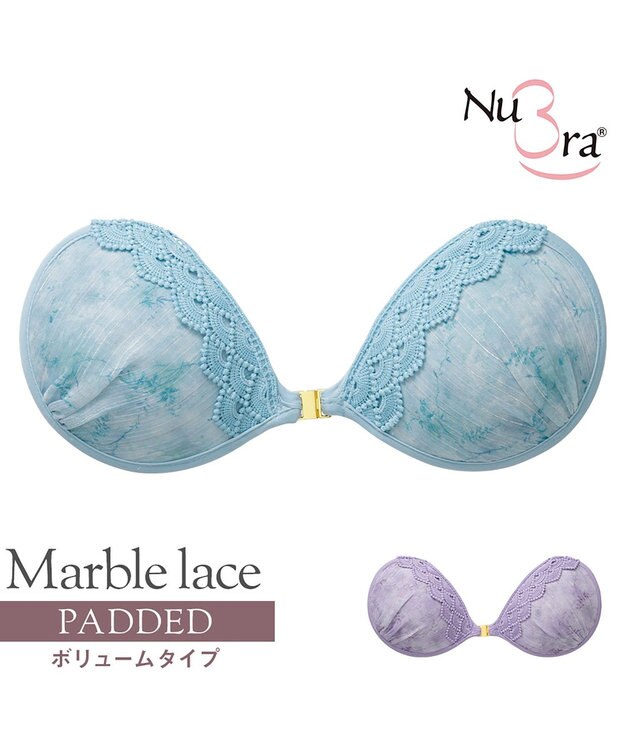 BRADELIS New York 【NuBra / ボリュームアップ】パテッドヌーブラ マーブルレース アッシュブルー