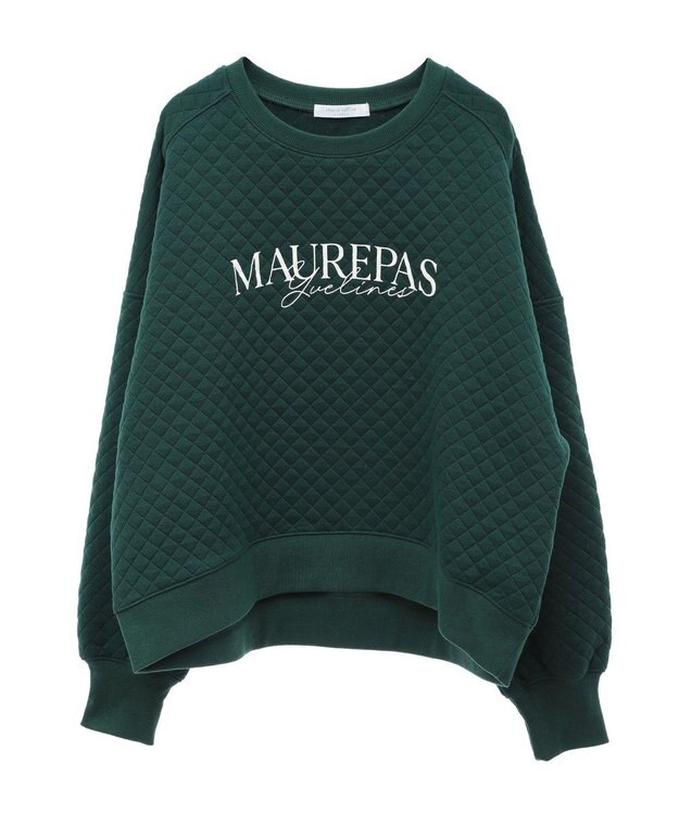 Green Parks ショート丈キルトロゴプルオーバー Green